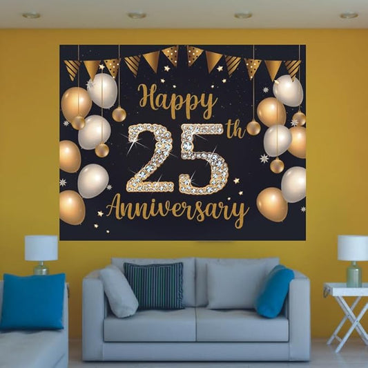 25th Anniversary Backdrop for Photo Booth & Stage Decor