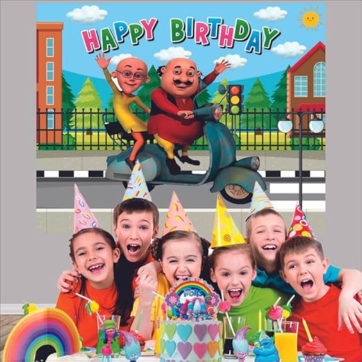 Motu Patlu Theme Birthday Backdrop for Kids