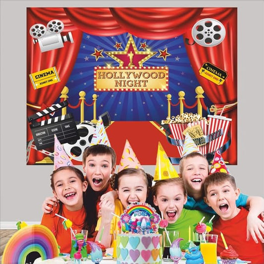 Hollywood Movie Night Backdrop Theme for Party Decorations