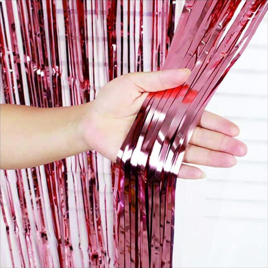 Rose Gold Foil Curtains for Decoration Fringe Curtain for Birthday