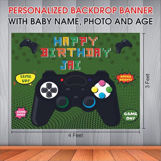 Customised Gaming Birthday Banner Theme