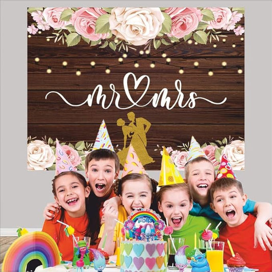 Mr & Mrs Backdrop for Decoration | Bride to Be Banner (Pack of 1, 4x3 Feet, Multicolor)