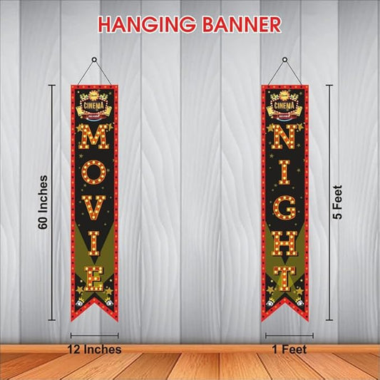 Bollywood Movie Night Porch Sign Banner (Pack of 2, Multi Color)