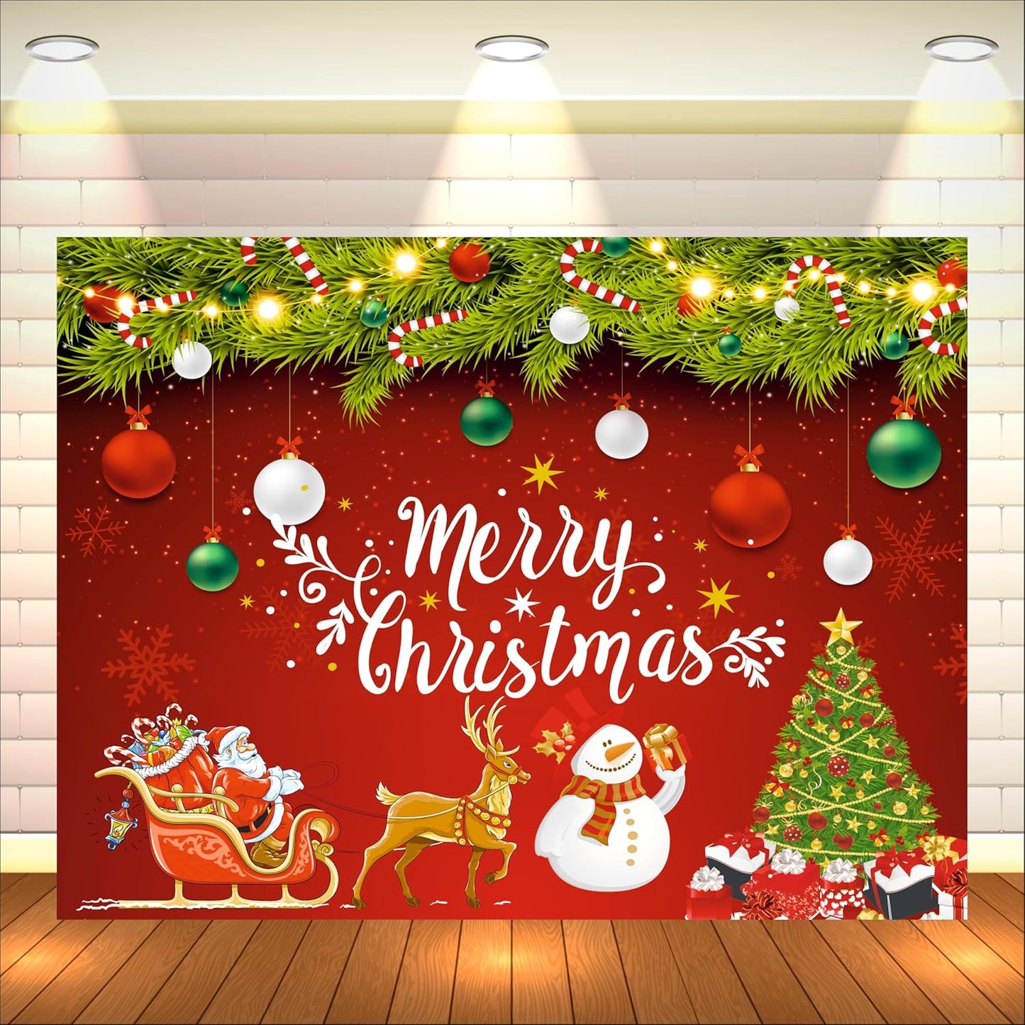 Merry Christmas Backdrop Banner