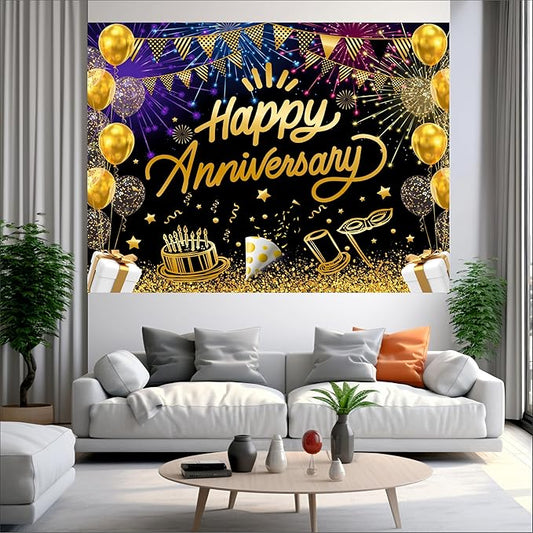 Happy Anniversary Backdrop for Celebration