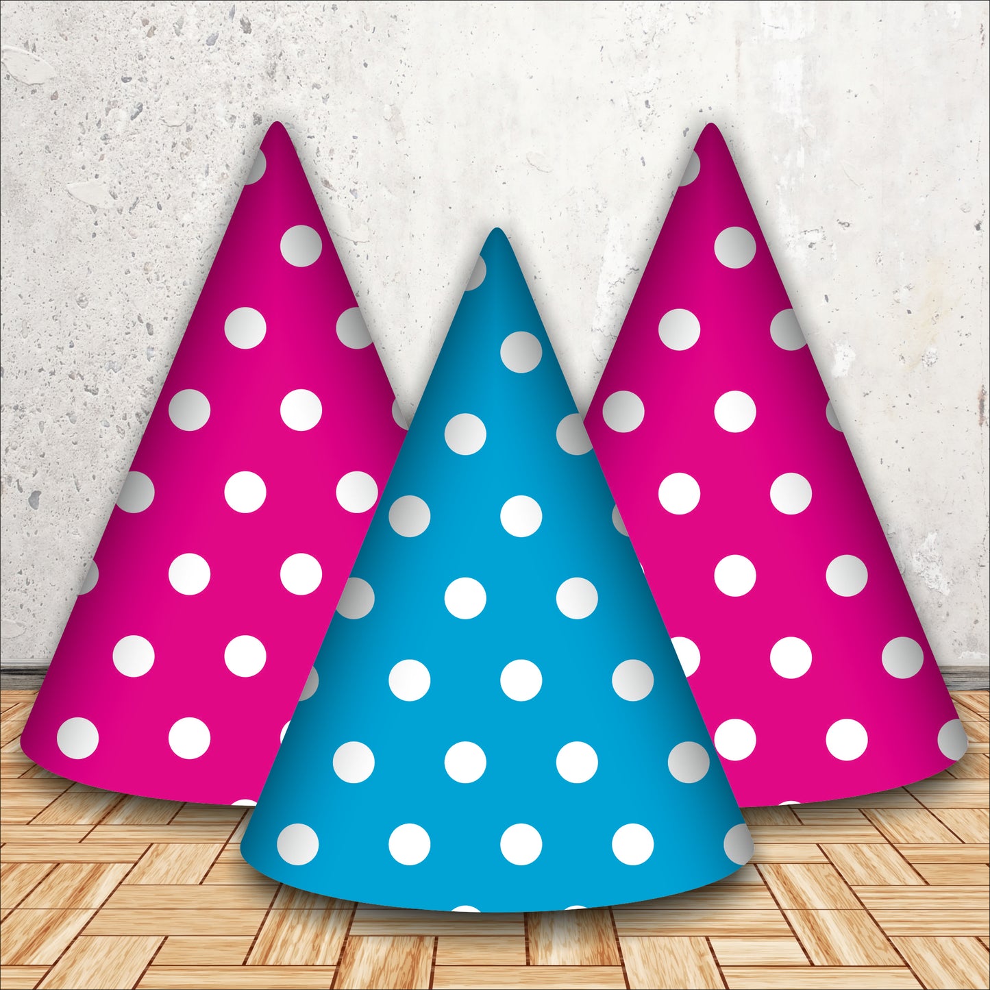 Blue & Pink Polka Dot Birthday Caps | Party Hats for Girls & Kids
