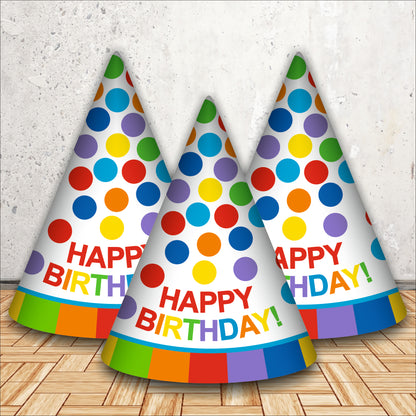 Polka Rainbow Caps | Party Hats for Girls & Kids