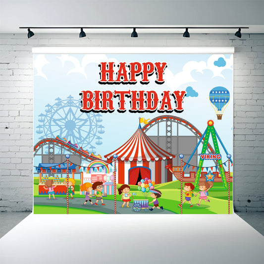 Circus Carnival Happy Birthday Theme Party Decoration for Kids Birthday