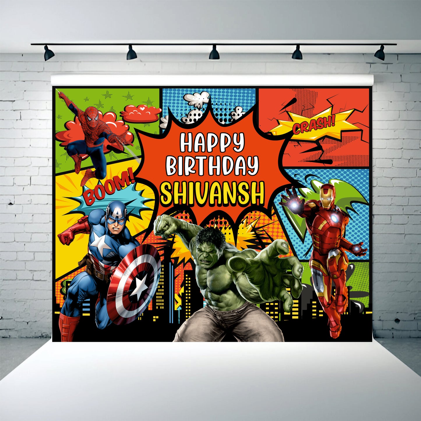 Customised Kids Avengers Birthday Banner Theme