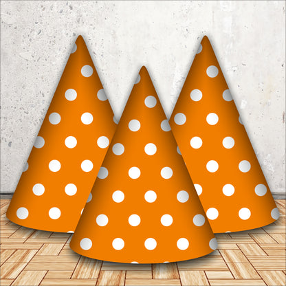 Orange Polka Dot Caps | Party Hats for Girls & Kids