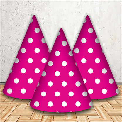 Pink Polka Dot Caps | Party Hats for Girls & Kids