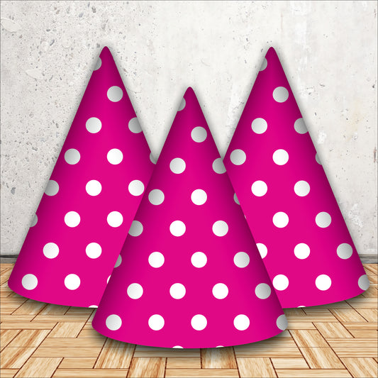 Pink Polka Dot Caps | Party Hats for Girls & Kids