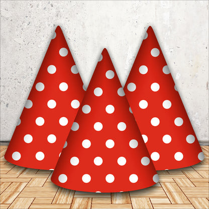 Red Polka Dot Party Caps | Party Hats for Girls & Kids