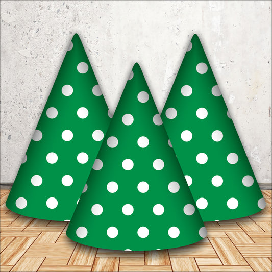 Green Polka Dot Birthday Caps | Party Hats for Girls & Kids