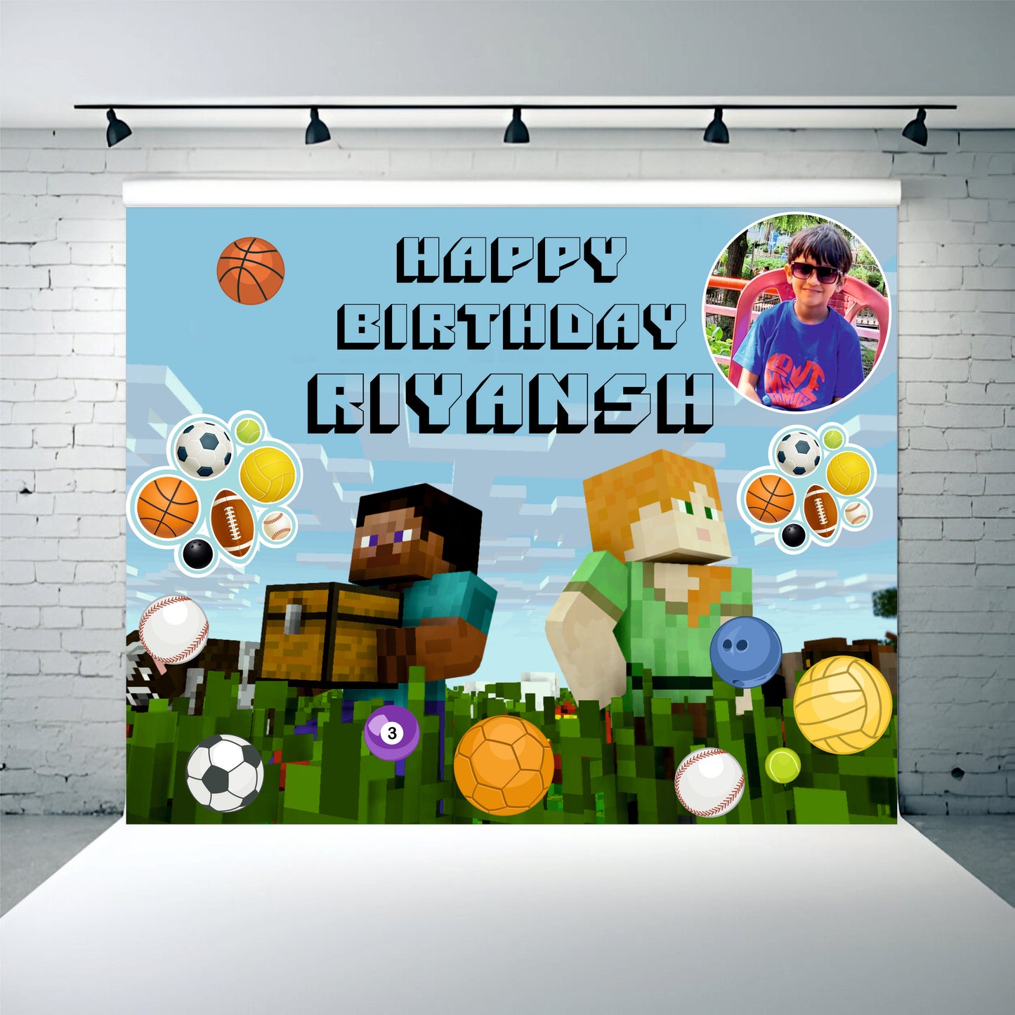 Minecraft Customized Theme For Birthday Party Decoration