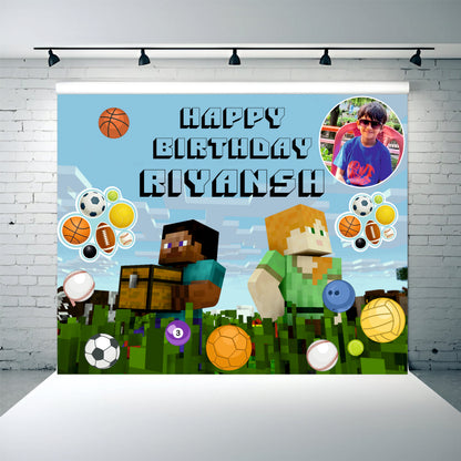 Minecraft Customized Theme For Birthday Party Decoration