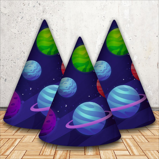 Space Theme Birthday Hats | Party Supplies for Kids | Space Adventure Themed Caps for Boys & Girls