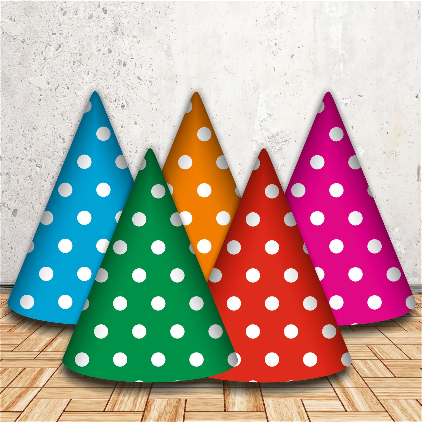 Multicolor Polka Dot Caps | Party Hats for Girls & Kids