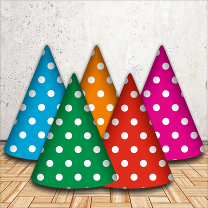 Multicolor Polka Dot Caps | Party Hats for Girls & Kids
