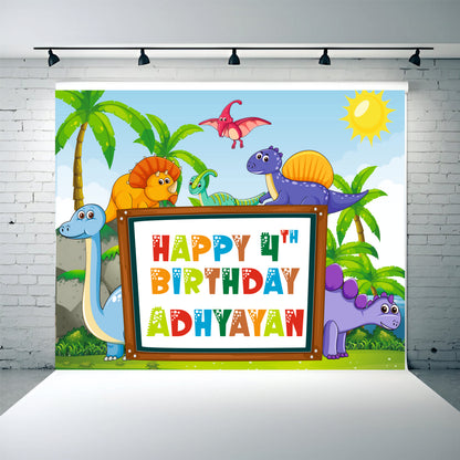 Customised Dinosaur Birthday Banner Theme Party Decoration
