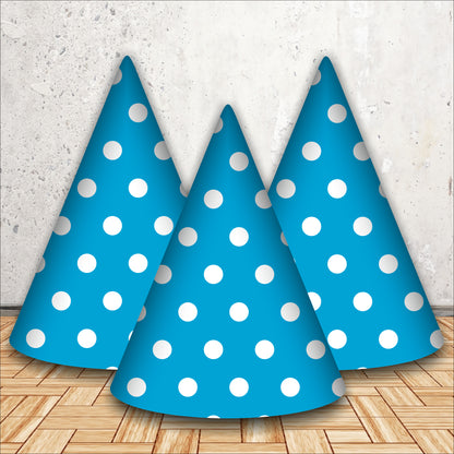 Blue Polka Dot Caps | Party Hats for Girls & Kids