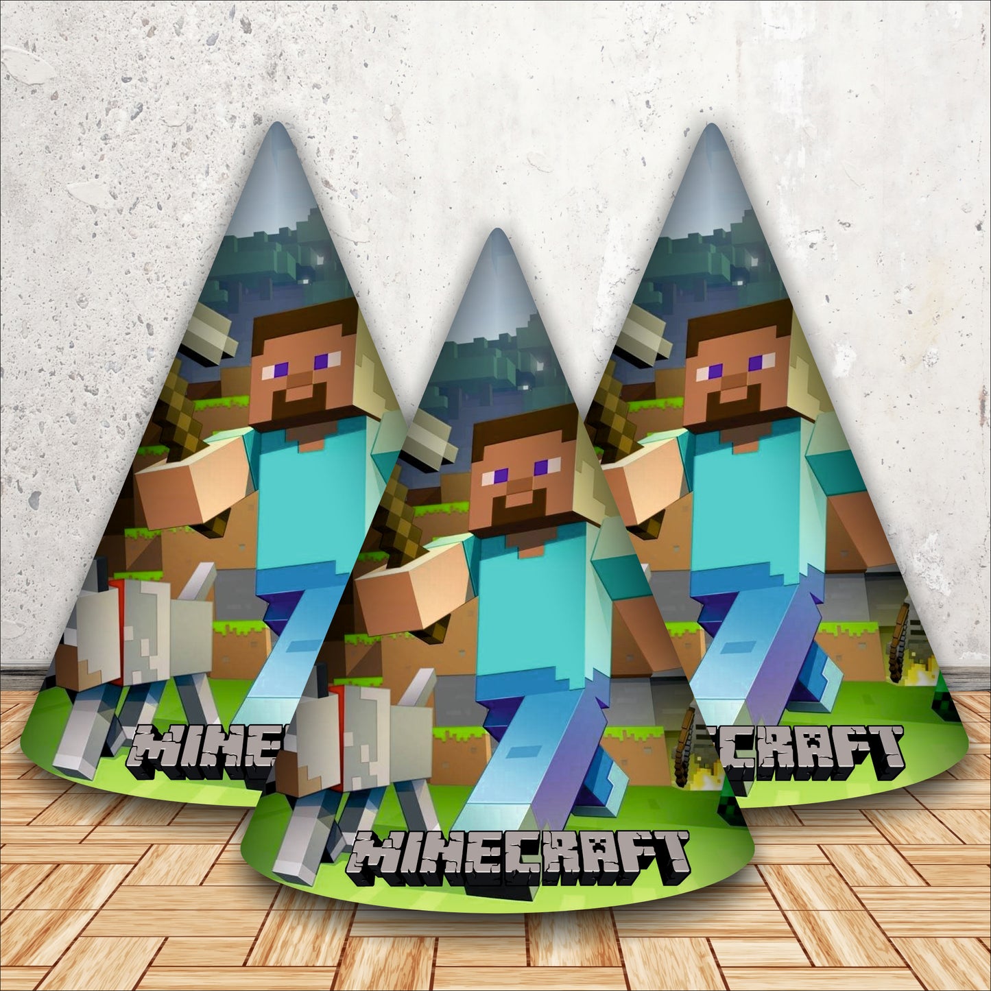 Minecraft Happy Birthday Caps | Party Hats for Girls & Kids