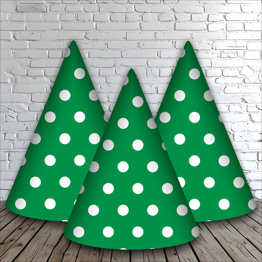 Green Polka Dot Birthday Caps | Party Hats for Girls & Kids