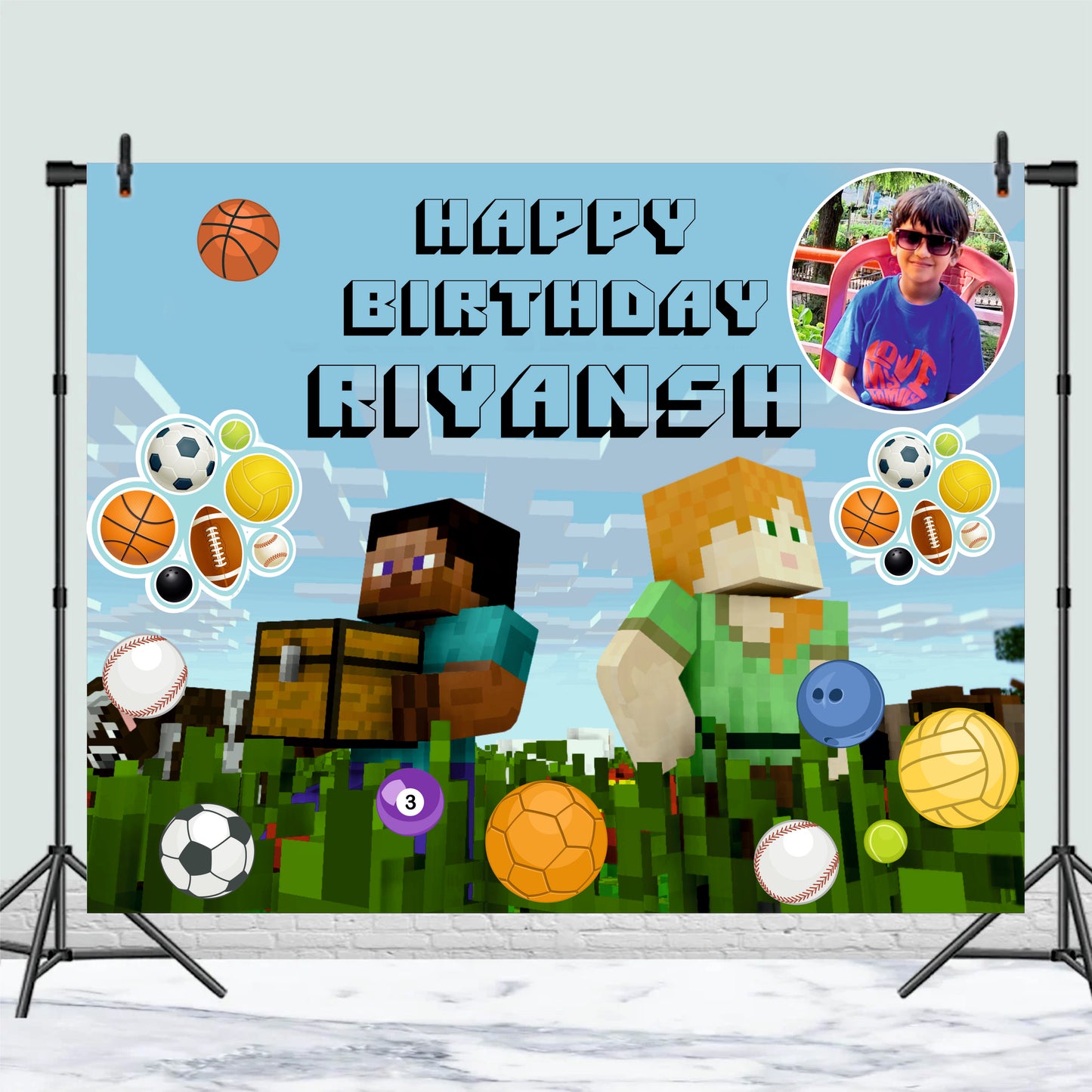 Minecraft Customized Theme For Birthday Party Decoration