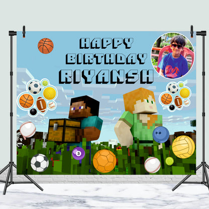 Minecraft Customized Theme For Birthday Party Decoration