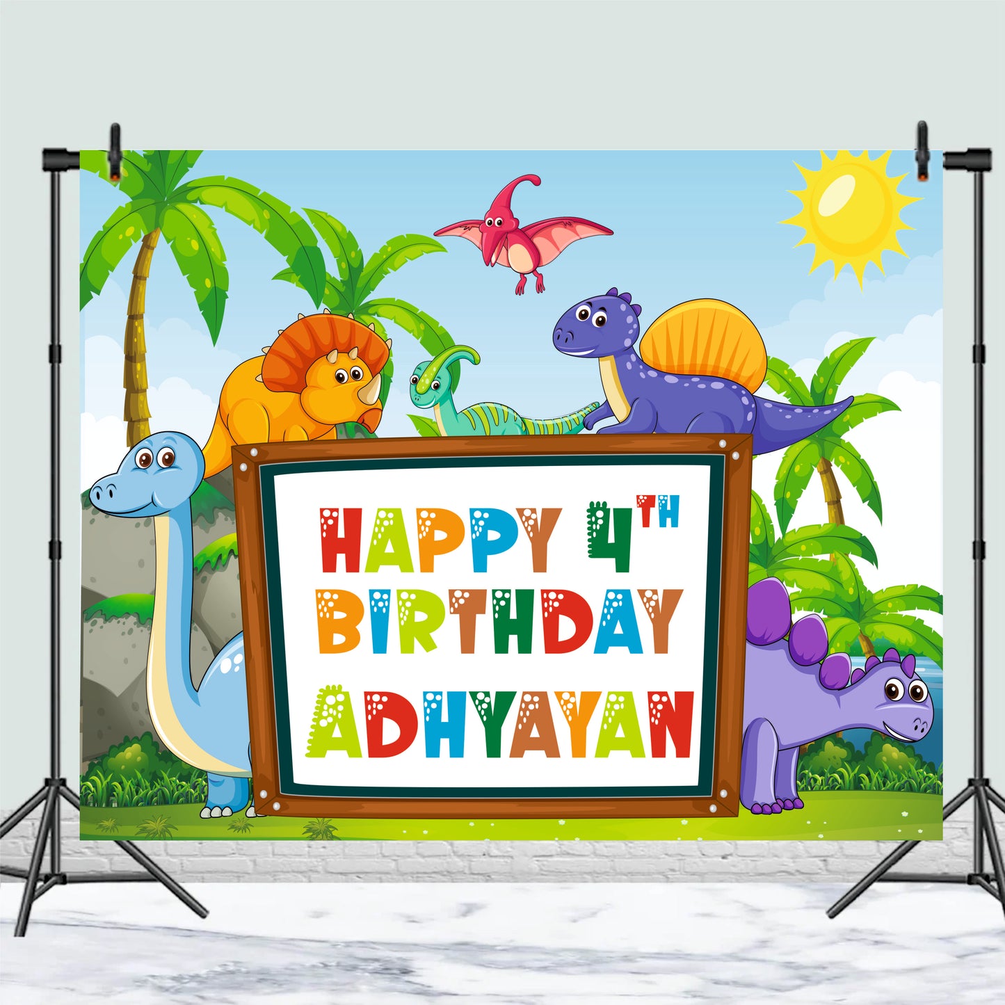 Customised Dinosaur Birthday Banner Theme Party Decoration