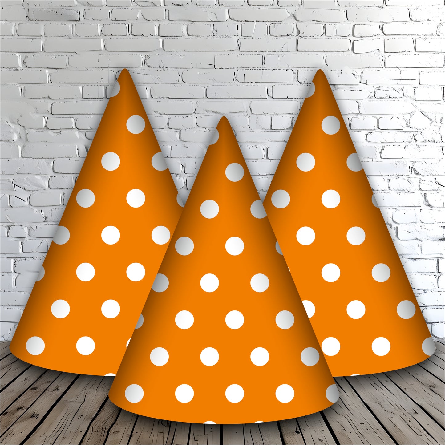 Orange Polka Dot Caps | Party Hats for Girls & Kids