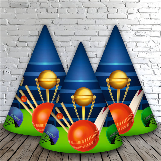 Cricket Caps for Birthday Theme Party | Cricket Theme Party Hats for Boys | Sports Theme Birthday Cap