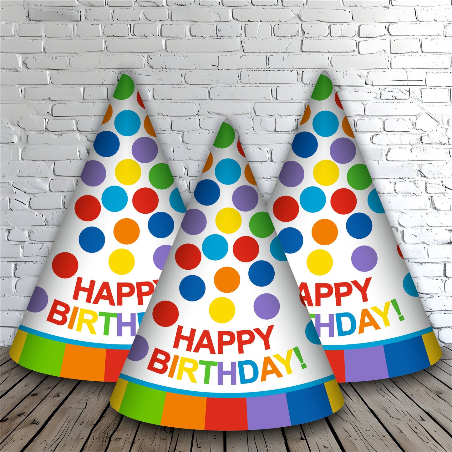 Polka Rainbow Caps | Party Hats for Girls & Kids