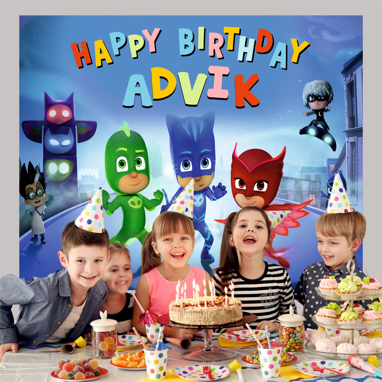 PJ Mask Customized Theme Birthday For Party Decoration