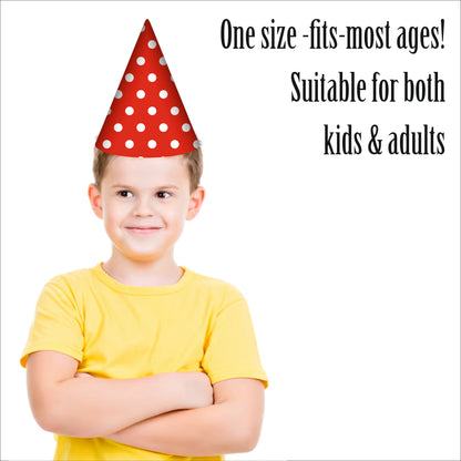 Red Polka Dot Party Caps | Party Hats for Girls & Kids