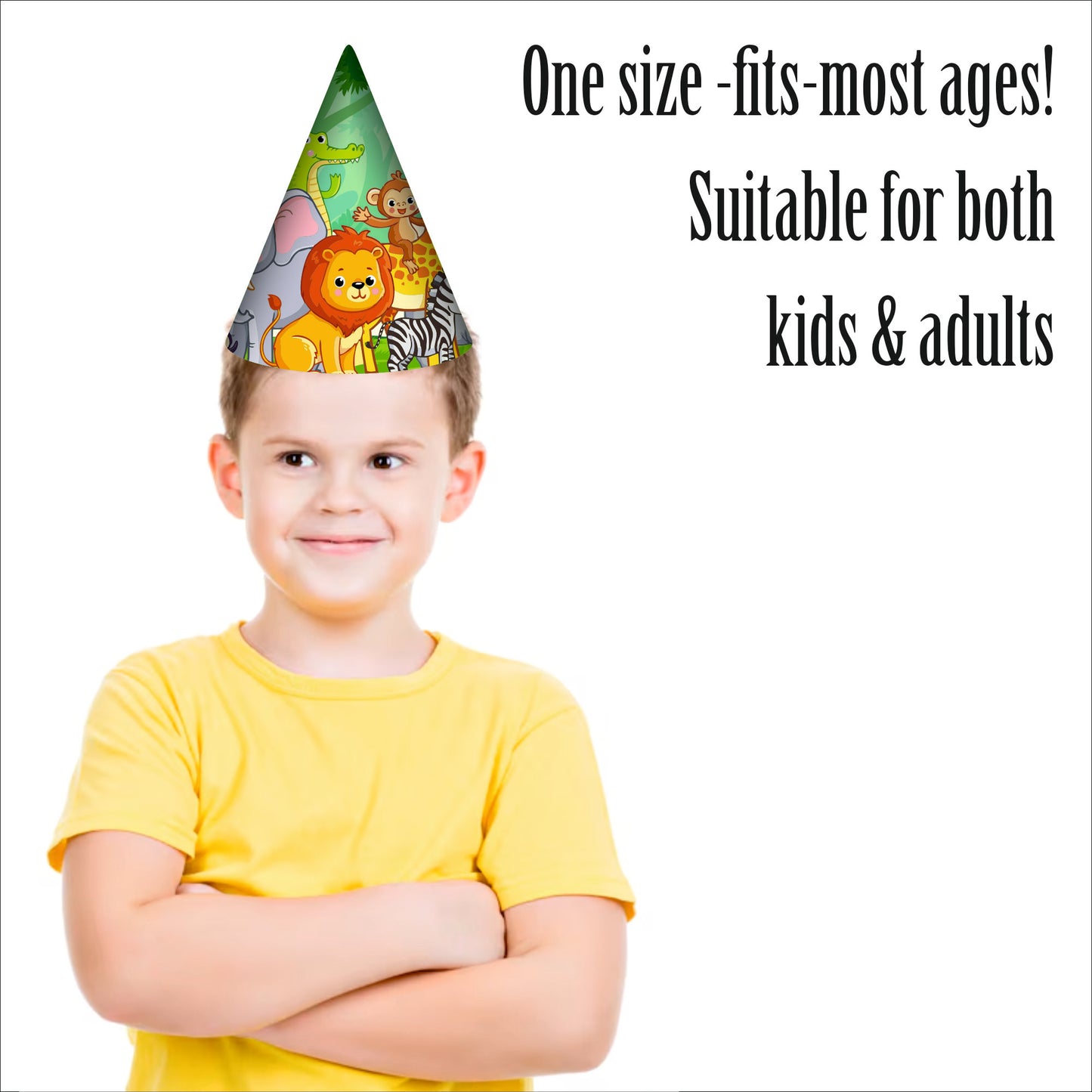 Jungle Caps for Theme Party | Animal Theme Caps for Girls & Boys | Birthday Cap for Kids