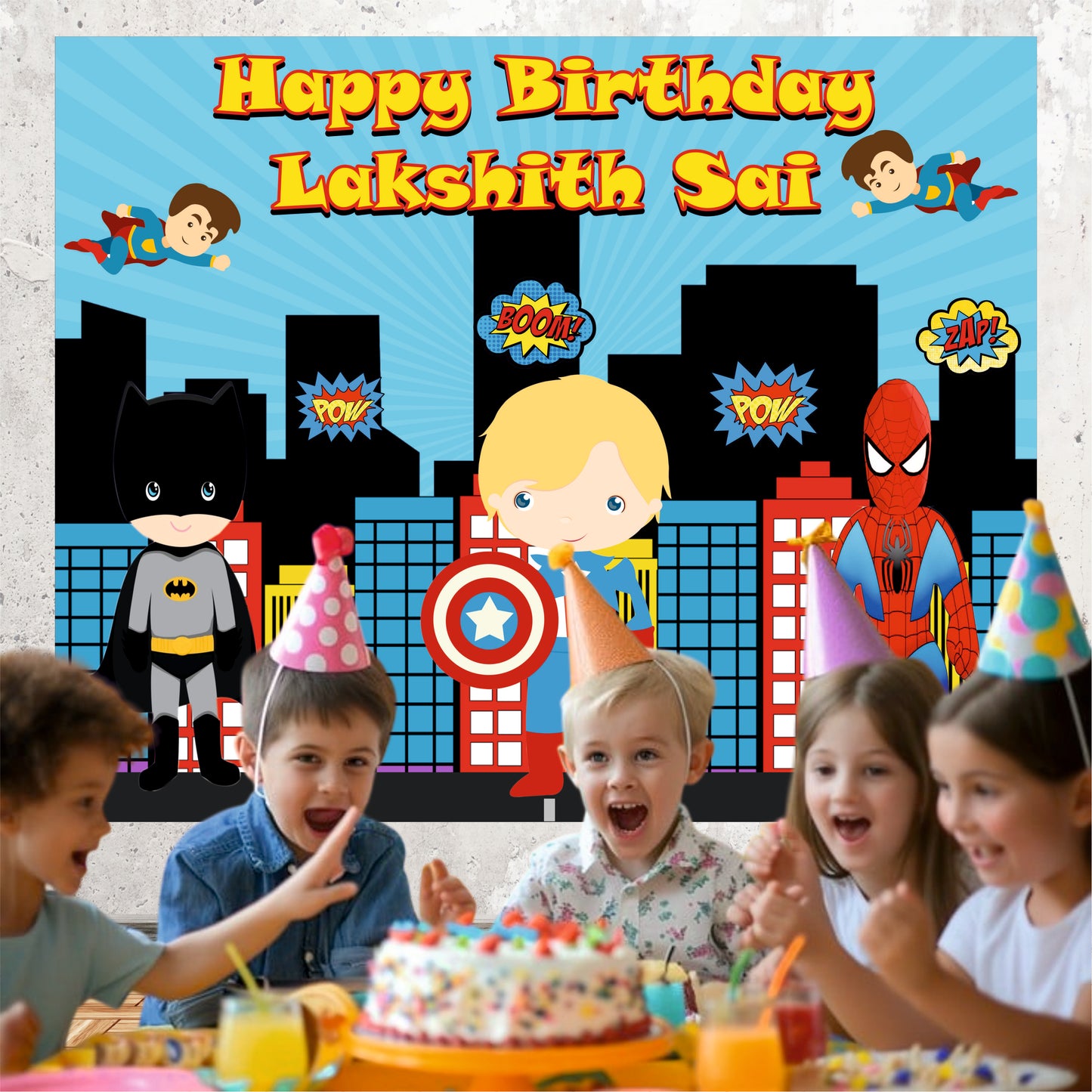 Little Superhero Customized Theme For Birthday Party Decoration