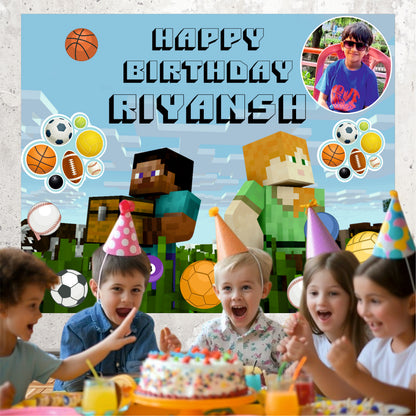 Minecraft Customized Theme For Birthday Party Decoration