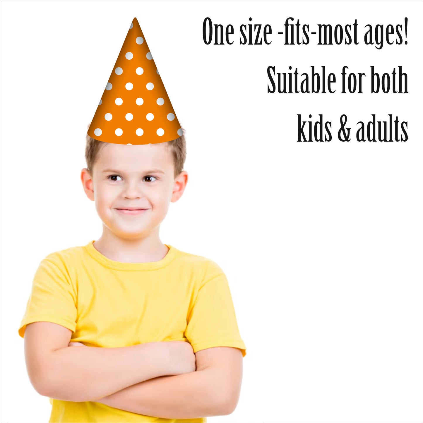 Orange Polka Dot Caps | Party Hats for Girls & Kids