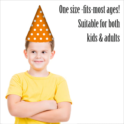 Orange Polka Dot Caps | Party Hats for Girls & Kids