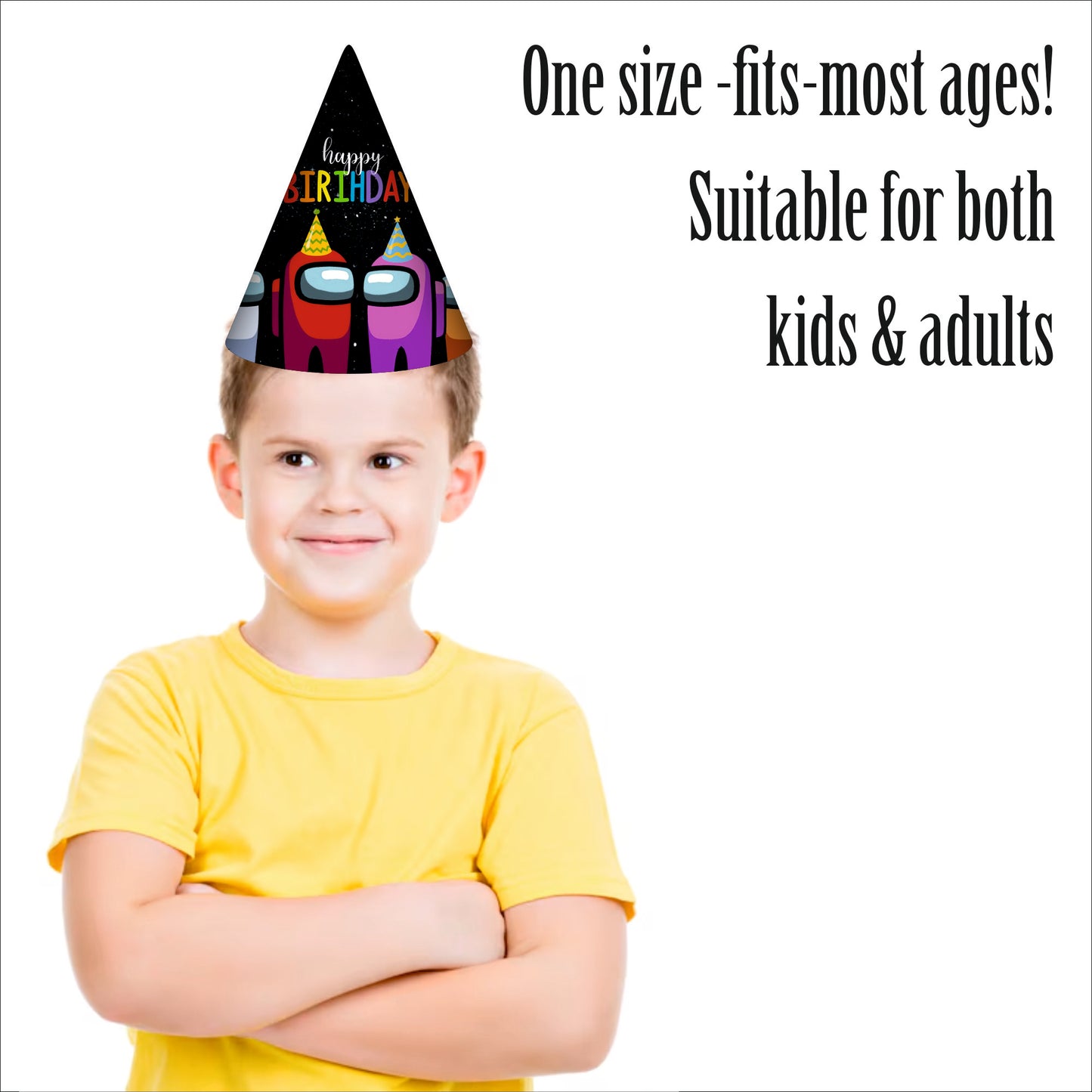 Among Game Birthday Caps for Kids | Gaming Theme Party Hats | Birthday Caps for Boys & Girls