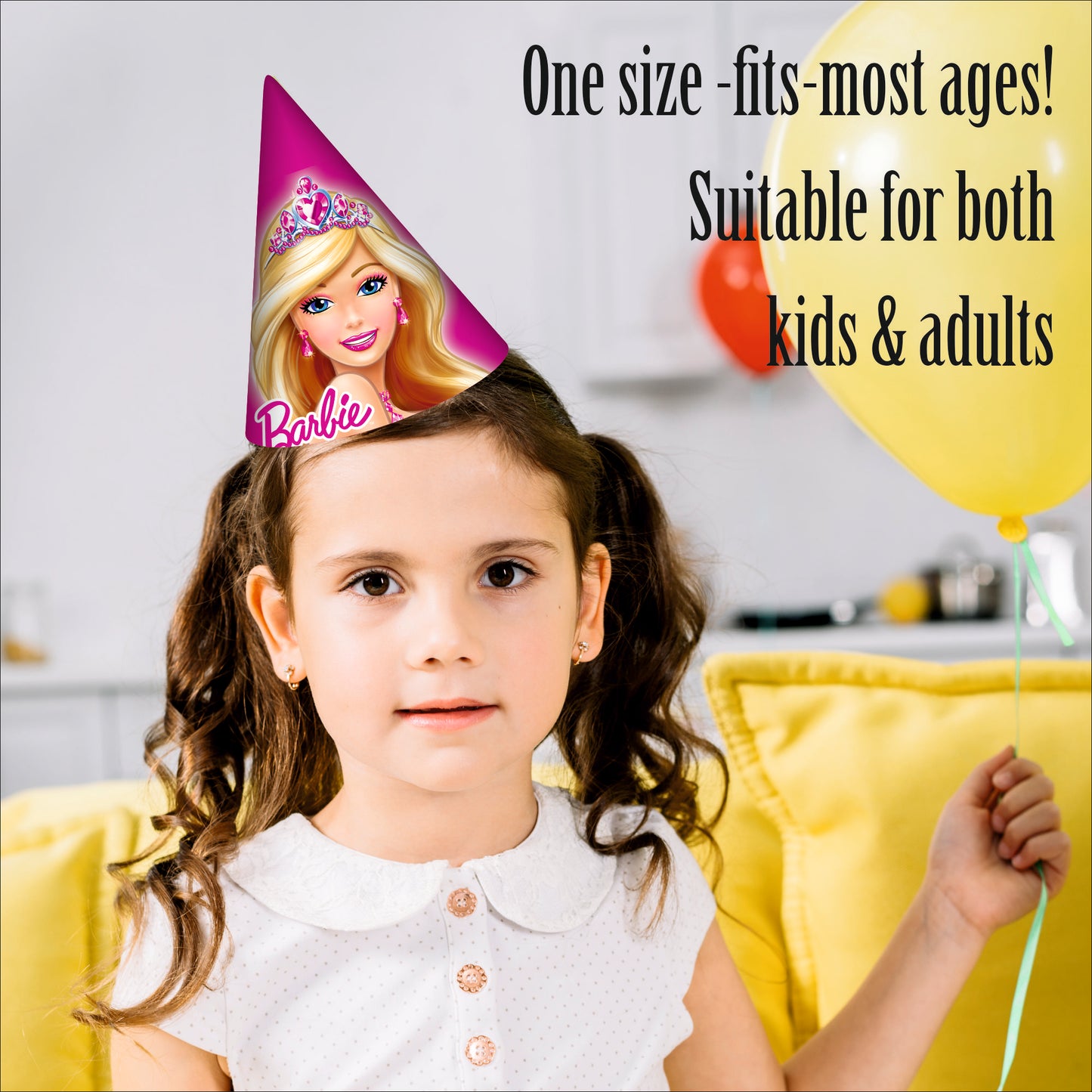 Barbie Birthday Caps for Kids – Princess Theme Birthday Party Supplies | Party Caps for Girls