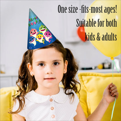 Baby Shark Caps for for Kids | Shark Themed Birthday Caps | Party Caps For Girls & Boy