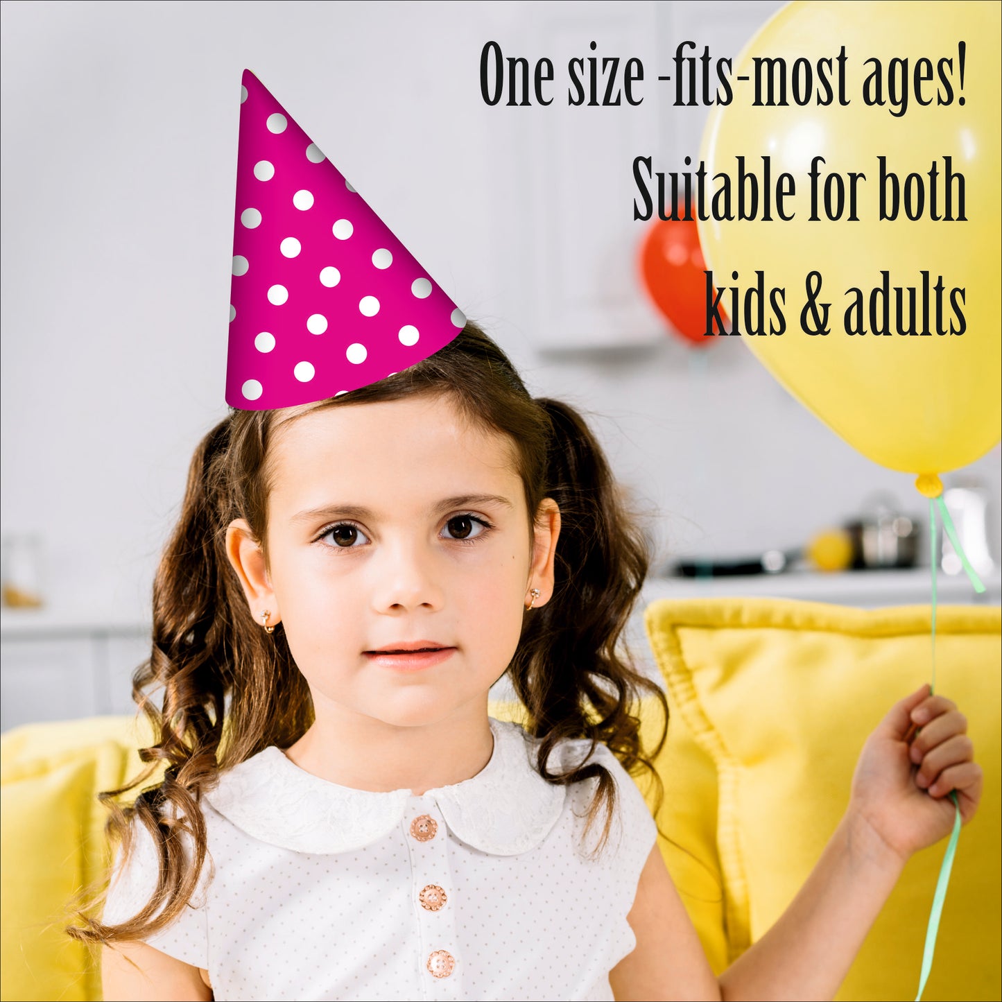 Pink Polka Dot Caps | Party Hats for Girls & Kids