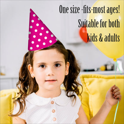 Pink Polka Dot Caps | Party Hats for Girls & Kids