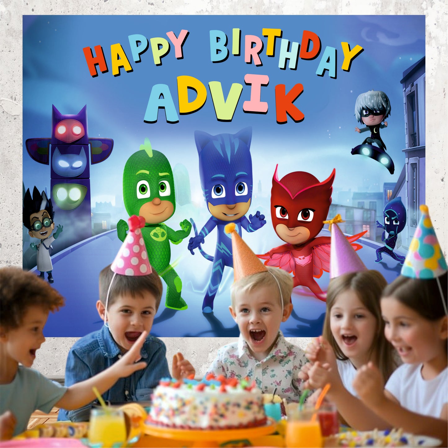 PJ Mask Customized Theme Birthday For Party Decoration
