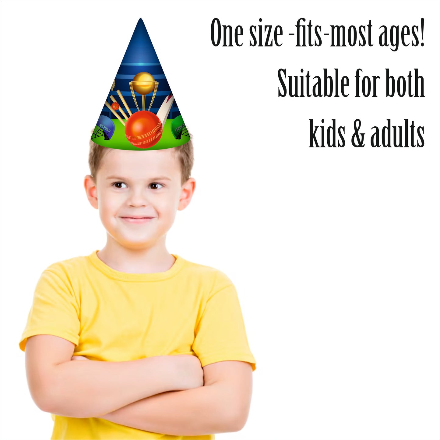 Cricket Caps for Birthday Theme Party | Cricket Theme Party Hats for Boys | Sports Theme Birthday Cap