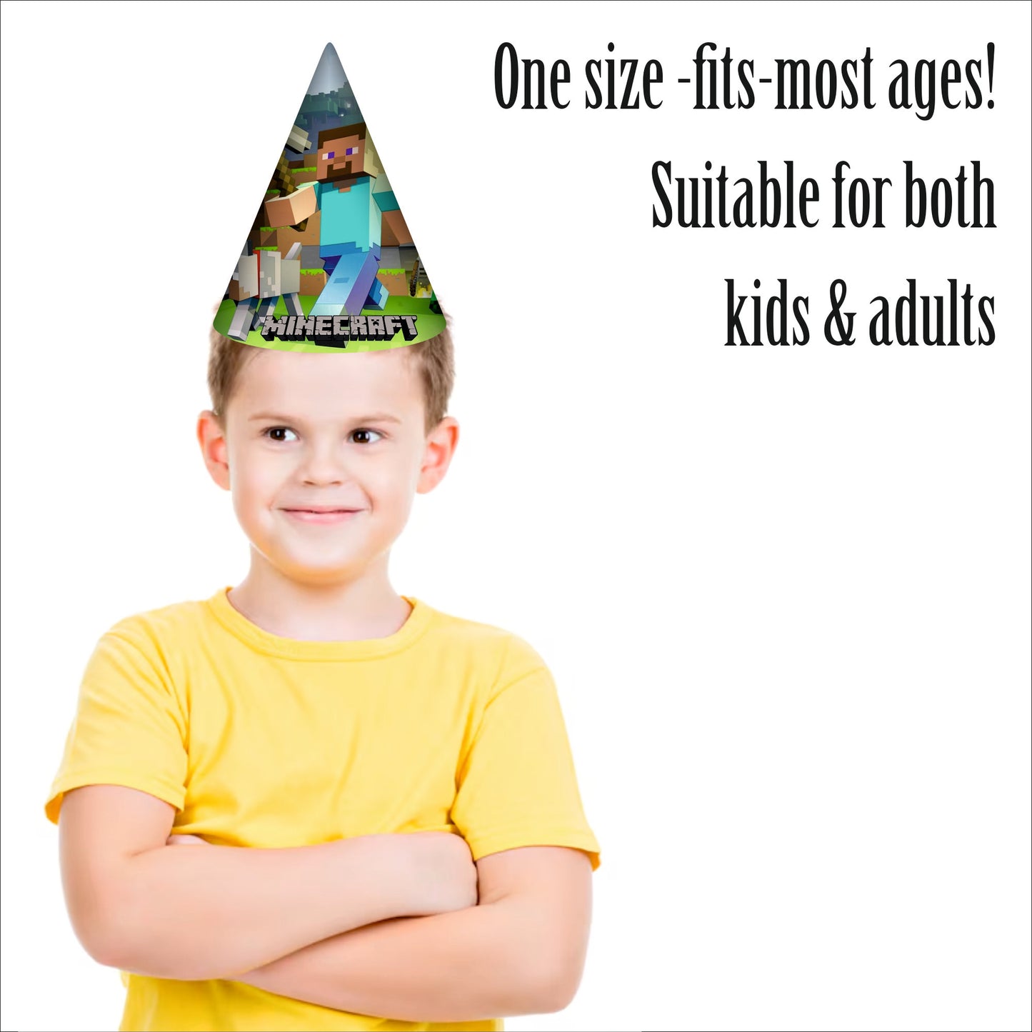 Minecraft Happy Birthday Caps | Party Hats for Girls & Kids
