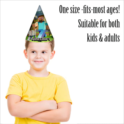 Minecraft Happy Birthday Caps | Party Hats for Girls & Kids