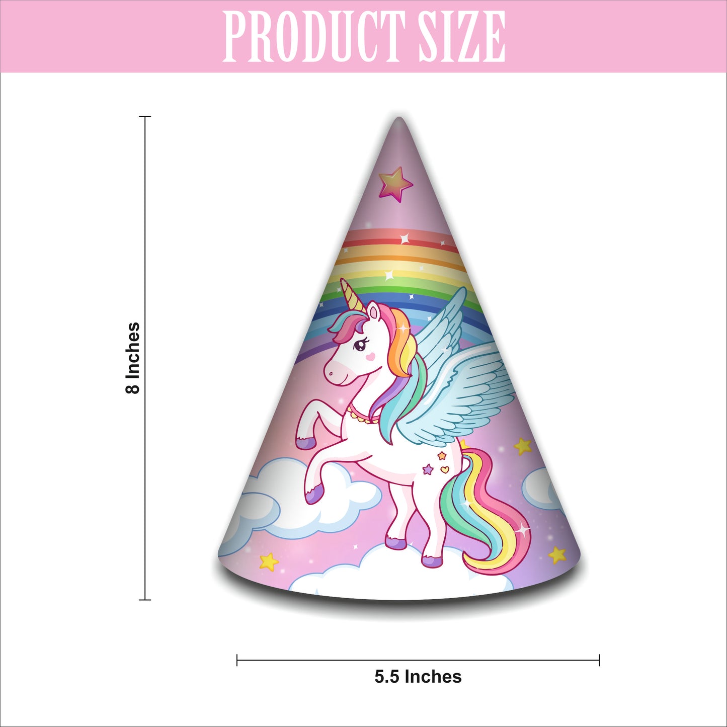 Unicorn Birthday Caps for Girls | Magical Party Hats with Glitter Horn | Unicorn Themed Party Caps